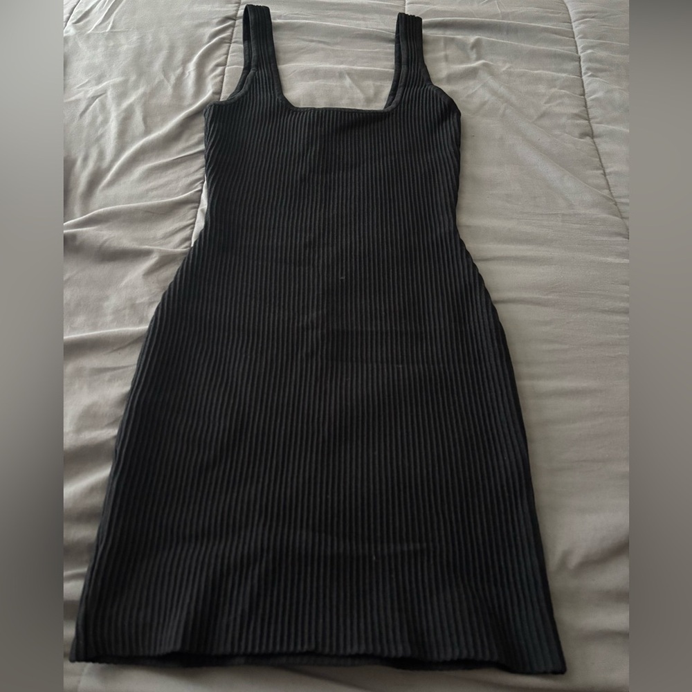 Windsor Black Ribbed Bodycon Dress